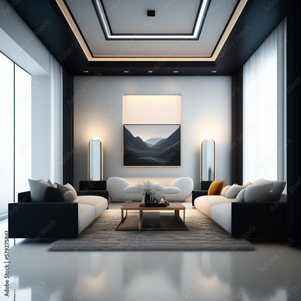modern living room ai generative modern living room ai generative