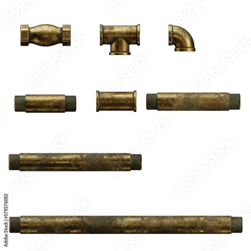 Constructions - Bolts - Pipes - Screws 3D Graphic Elements