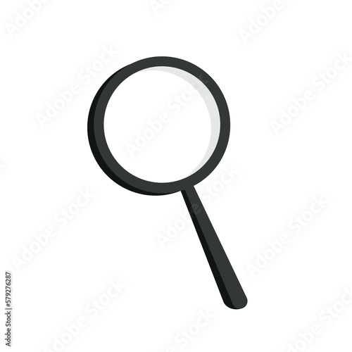 Magnifying glass icon in isometric 3d style on a white background