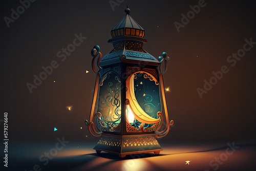 Ramadan Lantern, Cartoonishly Inclined. Generative AI