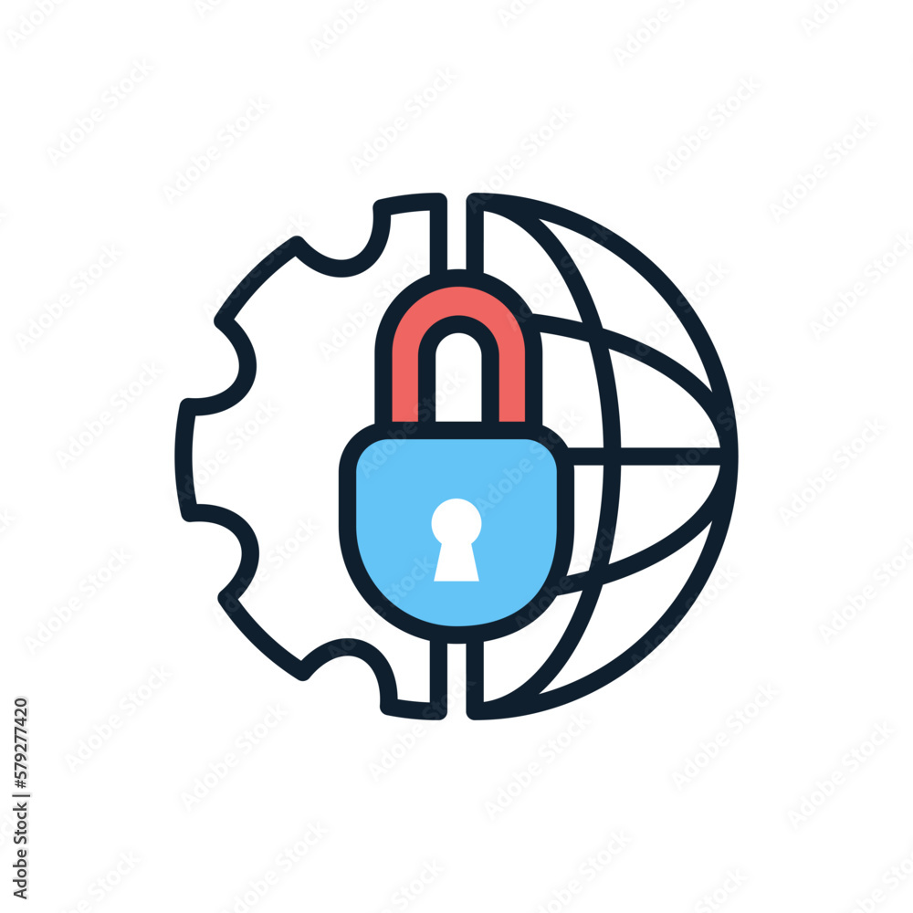 Fototapeta premium Global Security Vector illustration icon