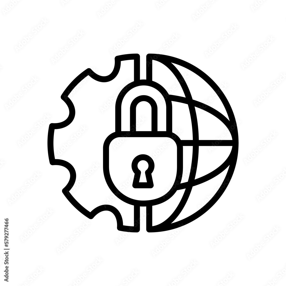 Global Security Vector illustration icon Global Security Vector illustration icon