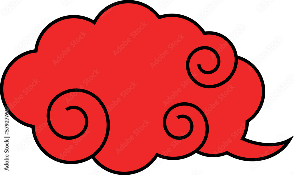 Japanese or Chinese style swirl cloud (red) Japanese or Chinese style swirl cloud (red)