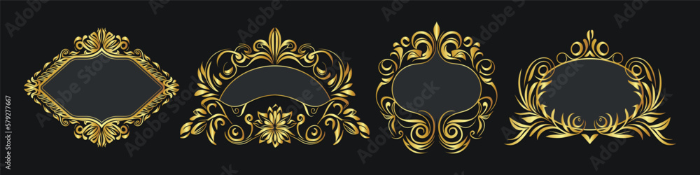 Set of Luxury Decorative Frame Border Element Illustration Design Set of Luxury Decorative Frame Border Element Illustration Design