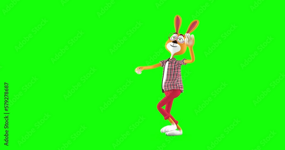 Bunny doing shopping dance, 3d rendering Bunny doing shopping dance, 3d rendering