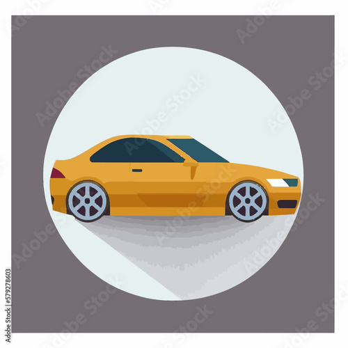 Car vehicle vector illustration. Flat style hand-drawn automobile. 