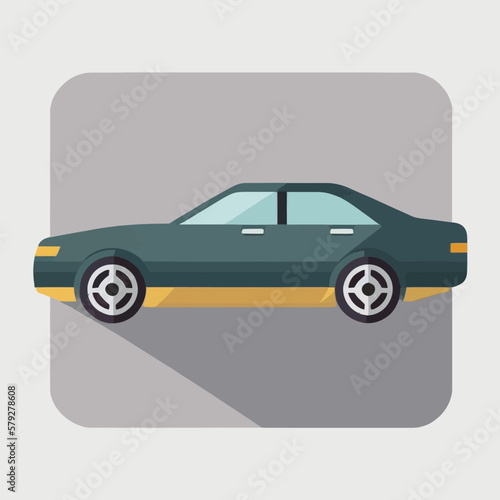 Car vehicle vector illustration. Flat style hand-drawn automobile. 