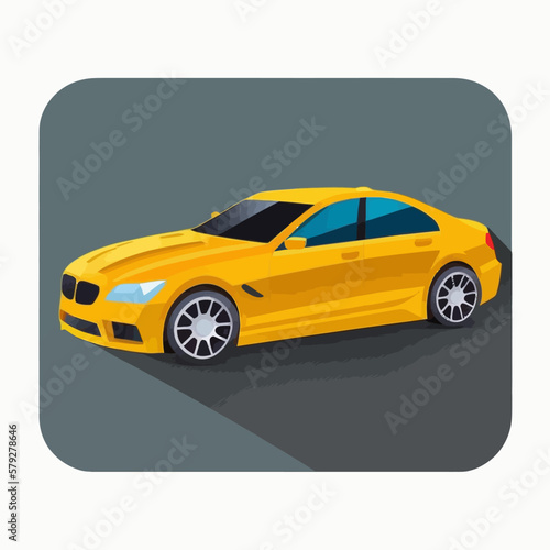 Car vehicle vector illustration. Flat style hand-drawn automobile. 