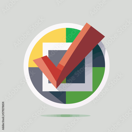 Check mark vector illustration flat style hand drawn. photo