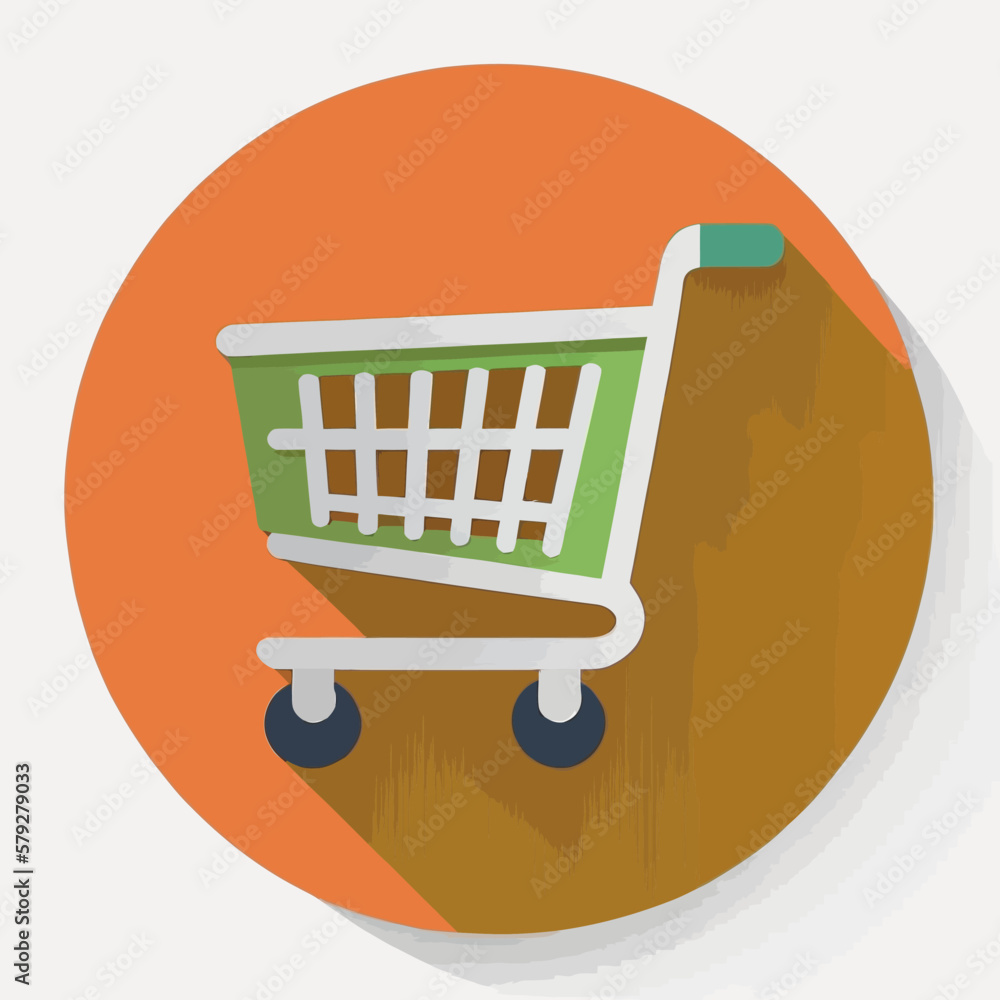 Vector shopping cart flat illustration. Flat style hand drawn Vector shopping cart flat illustration. Flat style hand drawn