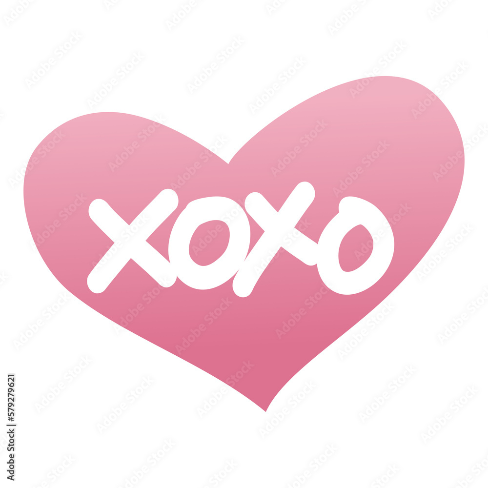 Xoxo Pink Lover Heart Sign Doodle Style Icon Xoxo Pink Lover Heart Sign Doodle Style Icon
