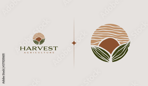 Fototapeta Naklejka Na Ścianę i Meble -  Agriculture Farm Logo. Universal creative premium symbol. Vector sign icon logo template. Vector illustration