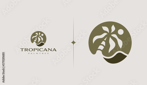 Palm Tree Summer Tropical. Universal creative premium symbol. Vector sign icon logo template. Vector illustration