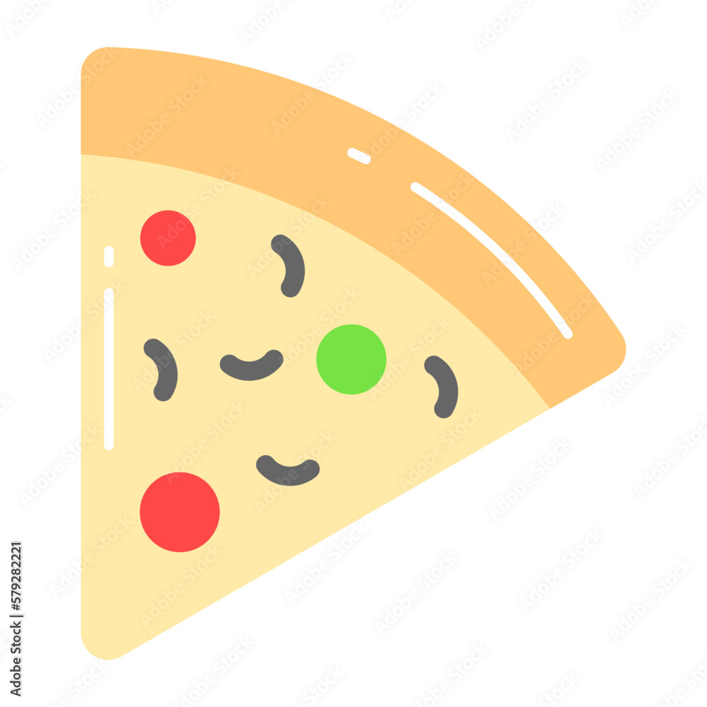 An icon of pizza slice is up for premium use, editable style