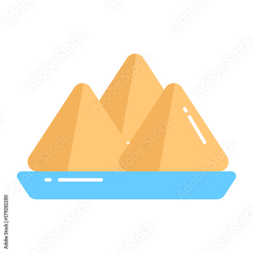 Grab this traditional samosa vector in trendy style, premium icon