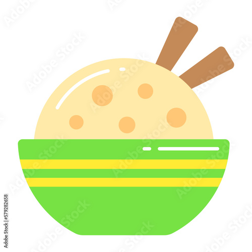 A beautiful design of rice bowl vector icon