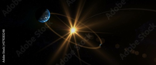 spring equinox 3d illustration concept