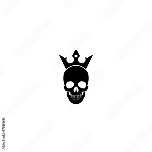 Skull King Icon Logo isolated on white background