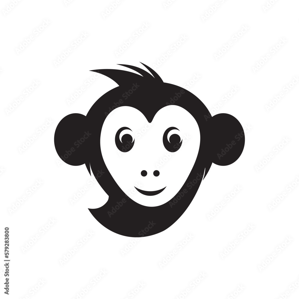 Monkey icon logo free vector image Monkey icon logo free vector image
