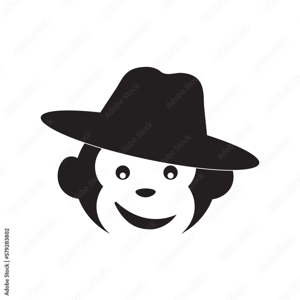 Monkey icon logo free vector image Monkey icon logo free vector image