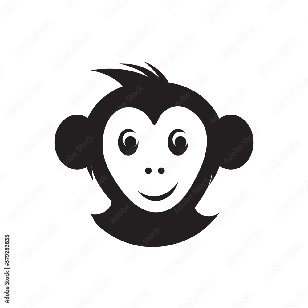 Monkey icon logo free vector image Monkey icon logo free vector image