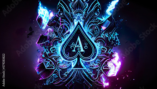 Abstract ace of spades, illustration, artwork