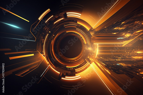 Gold modern futuristic technology business marketing background created by Generative AI