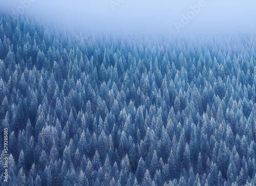 Majestic Winter Landscape - Snowy Mountains and Forest Trees.