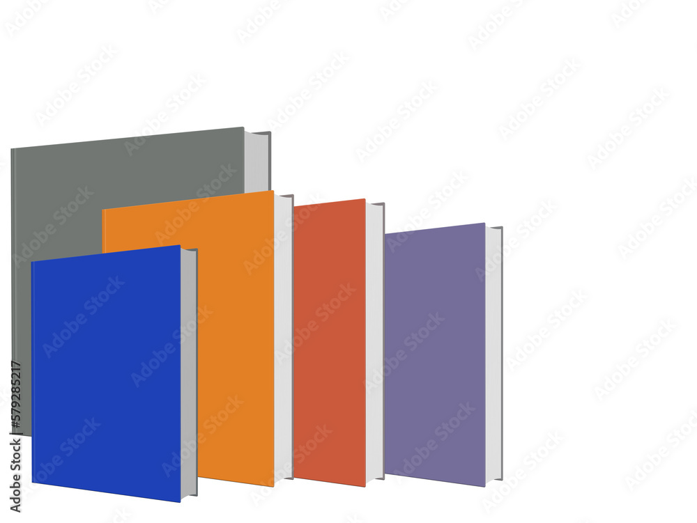 Bücher isoliert vor weißen Hintergrund, 3D-Illustration Bücher isoliert vor weißen Hintergrund, 3D-Illustration