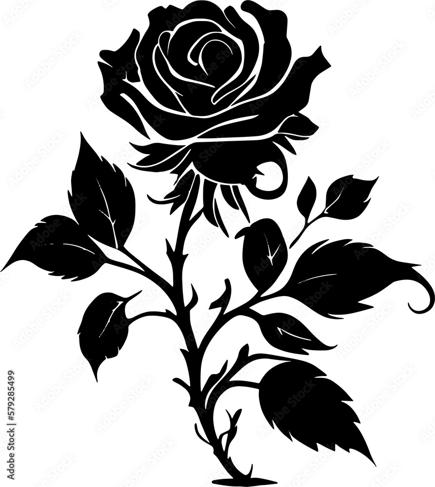 Obraz premium black rose transparent background - Generative AI