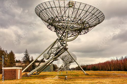 he Westerbork Synthesis Radio Telescope (WSRT) is an aperture synthesis interferometer built on the site of the former World War II Nazi detention and transit camp Westerbork,  photo