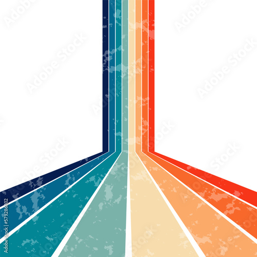 Abstract minimalist retro background with light stripes elements. 70s lines background. Graphic vector flat design style.
