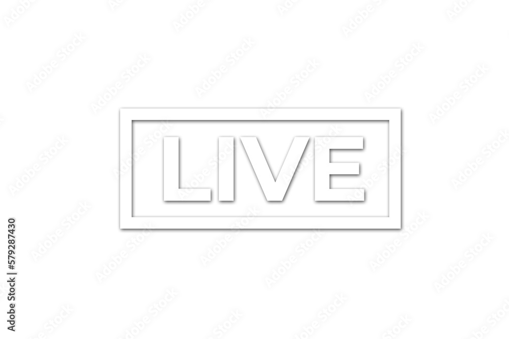 Obraz premium live stream icon white transparant for element broadcasting template design