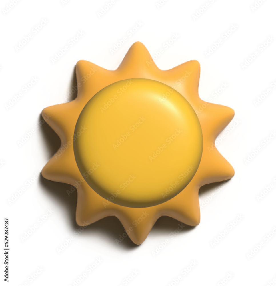 3D Sun Vector , Icon 3D Sun Vector , Icon