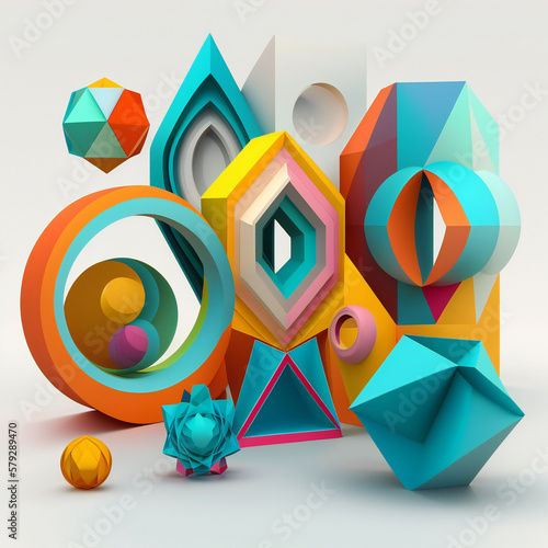 abstract render with white background
