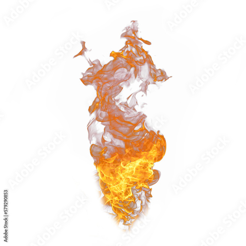 Natural fire flame png on white background 