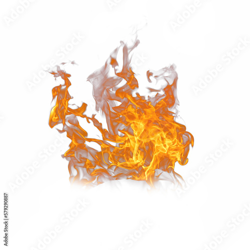 Natural Fire flame isolated on white background png stock 