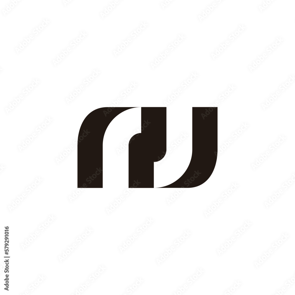 letter rj simple geometric negative space logo vector letter rj simple geometric negative space logo vector