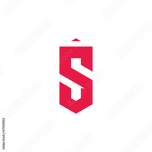 simple letter sv motion arrow up logo vector