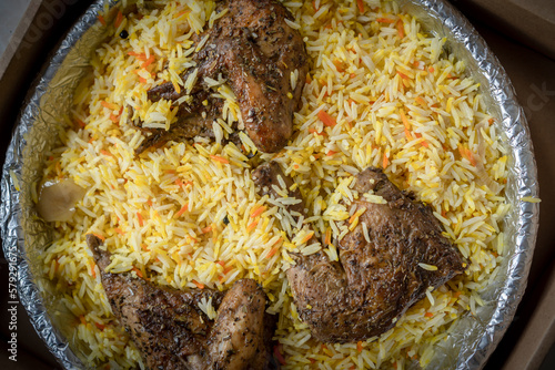 Canvas Print Chicken Briyani Rice