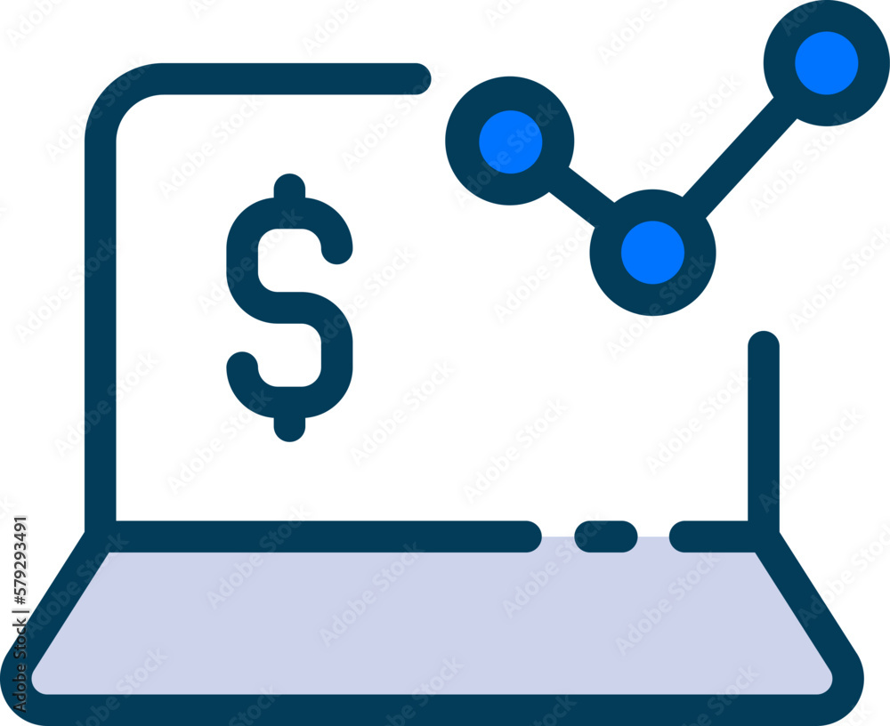 Online Investment Icon Vector - This icon is typically designed to represent online investment or investing. It may feature an image of a graph, a chart, or a dollar sign Online Investment Icon Vector - This icon is typically designed to represent online investment or investing. It may feature an image of a graph, a chart, or a dollar sign