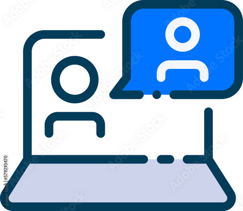 Online Consultation Icon Vector - This icon is typically designed to represent an online consultation or appointment. It may feature an image of a doctor's coat or a medical symbol