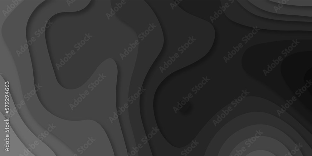 Luxury dark black papercut background. Abstract realistic papercut decoration textured with wavy gold lines and layers. 3d topography relief. Carving art black papercut background.
Luxury dark black papercut background. Abstract realistic papercut decoration textured with wavy gold lines and layers. 3d topography relief. Carving art black papercut background.