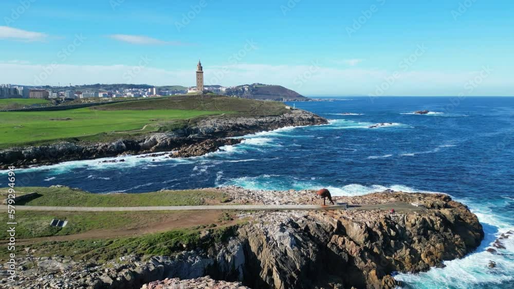 A Coruña a vista de Drone, Torre de Hércules en un día despejado, Galicia. A Coruña a vista de Drone, Torre de Hércules en un día despejado, Galicia.