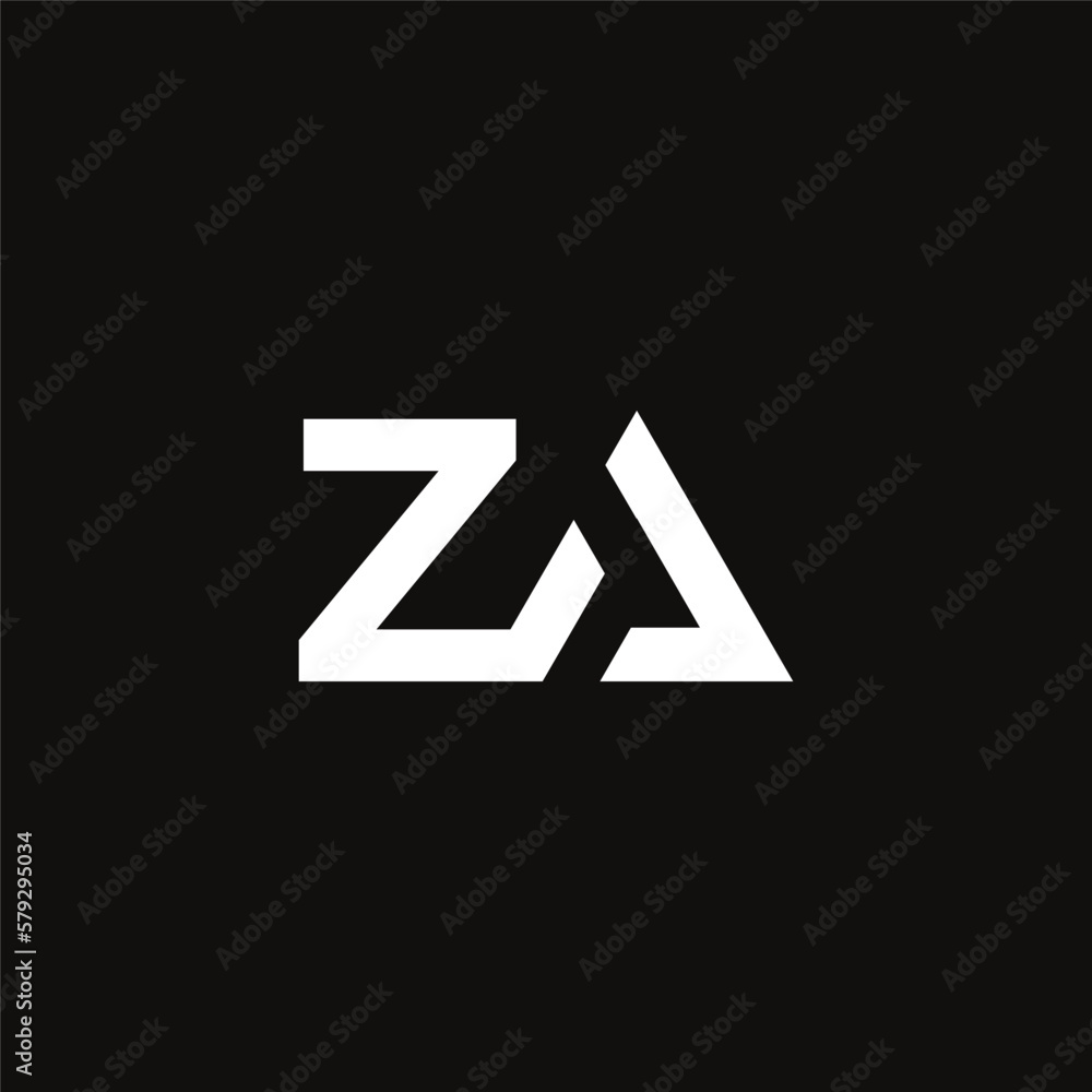 Vector initial letter ZA typography logo design vector Vector initial letter ZA typography logo design vector
