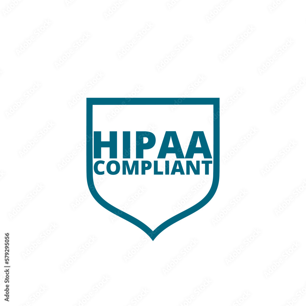 HIPAA Compliance Icon Graphic For Medical Document Security isolated on white background. HIPAA Compliance Icon Graphic For Medical Document Security isolated on white background.