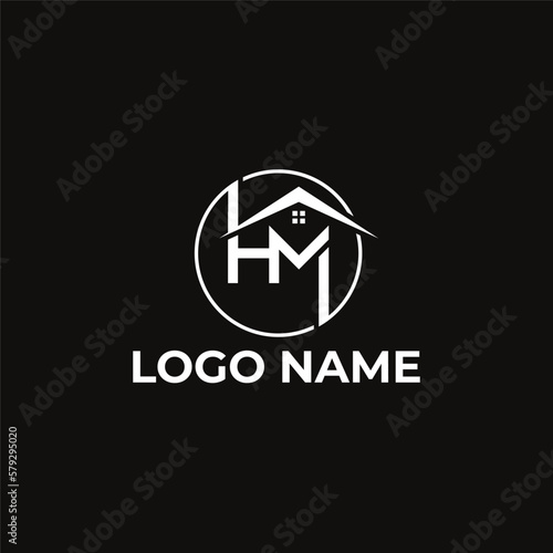 Vector letter HM for real estate logo