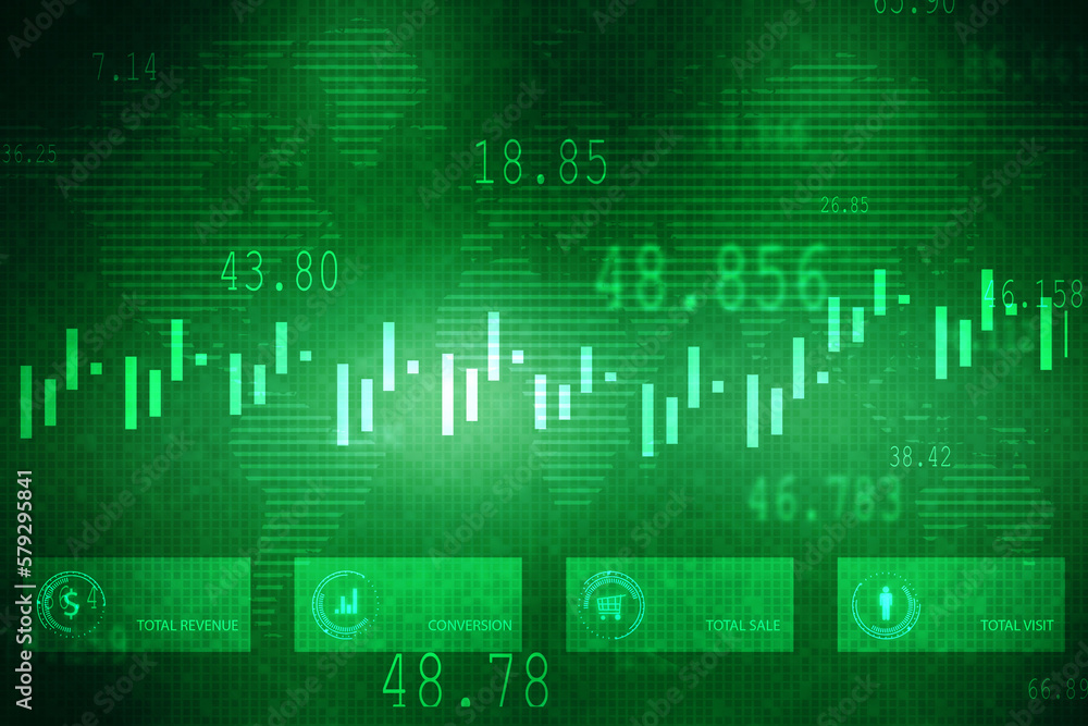 2d rendering Stock market online business concept. business Graph 2d rendering Stock market online business concept. business Graph