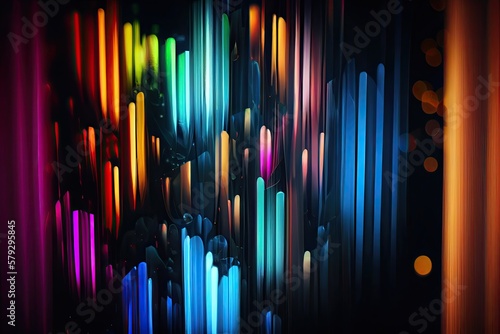 abstract background with Speed colorful glowing light and light trails. Generative Ai © idealeksis