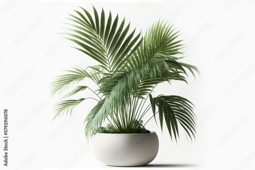 Interior decorative plant, isolated on white background. Generative AI illustration. Interior decorative plant, isolated on white background. Generative AI illustration.